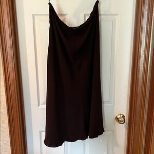 Eileen Fisher Brown Silk A-Line Skirt Size L